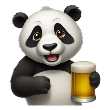 Panda-driking-beer sticker