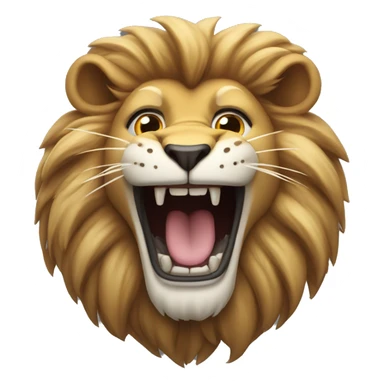 lion with paw up and roaring sticker