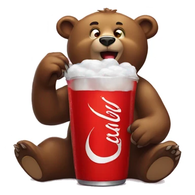 Bear drink coke sticker