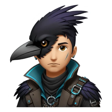 shadowrun technomancer raven male sticker