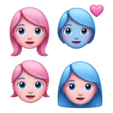 I would like a 67 emoji with pink and blue coloring, please sticker