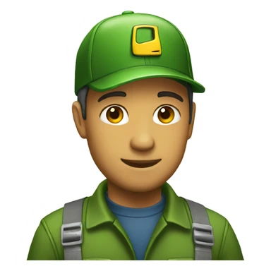 Service technician with a John Deere cap sticker