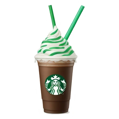 Peppermint Starbucks Frappuccino with one straw sticker