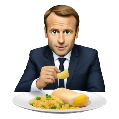 Macron en train de manger sticker