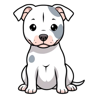 White pitbull with grey spot sticker