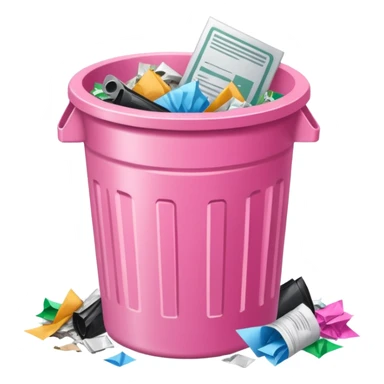 aesthetic glittery pink shiny office trashcan sticker