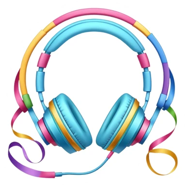Headphones with ribbons sticker