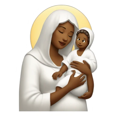 Mary with baby Jesus not black sticker