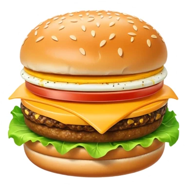 hamburger with cheese, eggs, and lettuce sticker