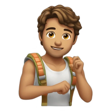 Anjo Miguel jogando beijo sticker