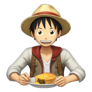 Luffy entrain de manger sticker