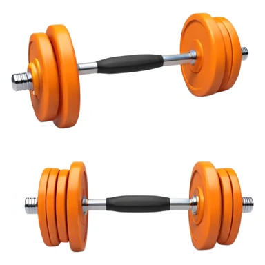 orange barbell cartoon 3d sticker