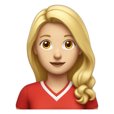 Blonde young teacher with Red sport clothes sticker