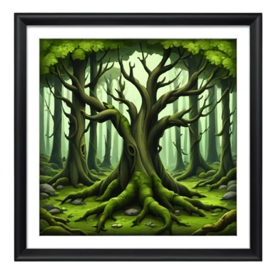Old wold hanged in wild forest sticker
