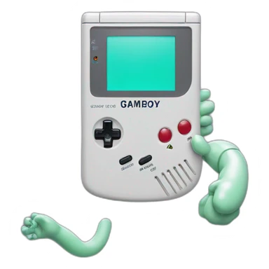 gameboy with arm and leg sticker
