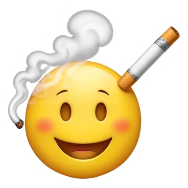 Make an emoji with a smiley face that smokes a cigarette sticker