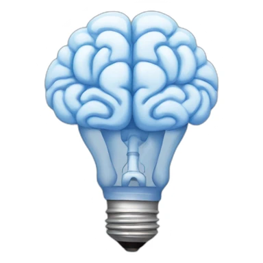 a brain light bulb sticker