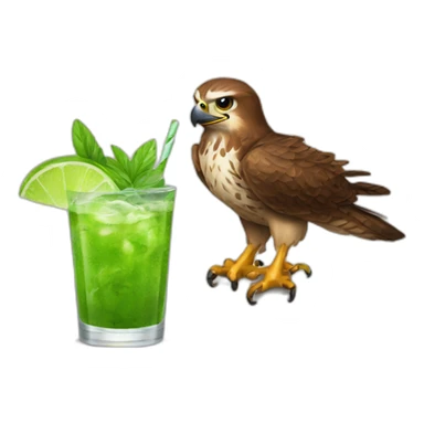 hawk with mojito sticker