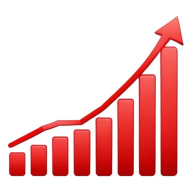 short red decreasing down graph sticker
