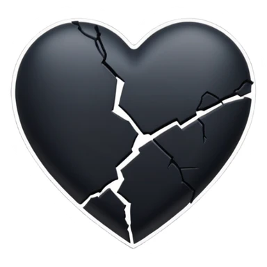 Black heart broken  sticker