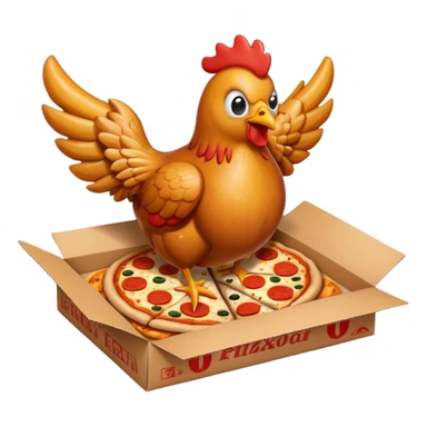 chicken wings and pizza box sticker