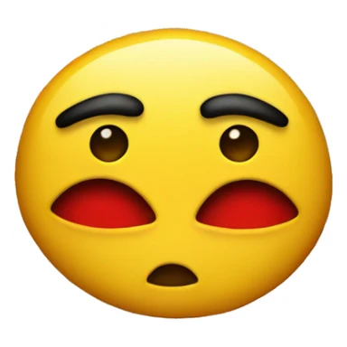 yellow emoji stoned with red low eyes   sticker