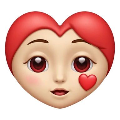 The  heart eye with the Kissy expression and heart ￼ sticker