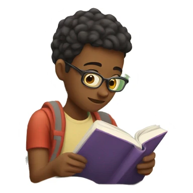 teenager reading a book sticker