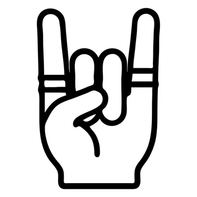 hand with rings making the metal sign, detailed, focus on gesture, icon style, no background sticker