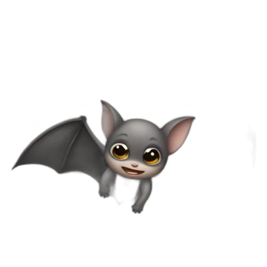 flying baby bats with a full moon sticker