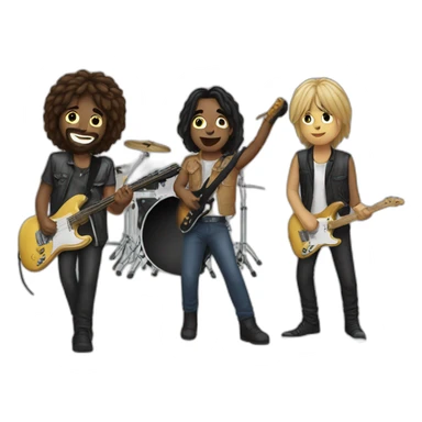 4 member rock band playing sticker