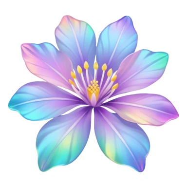 Pastel iridescent transparent luminescent aesthetic flowers sticker