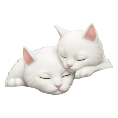 Two white cats sleeping and hugging each other  sticker