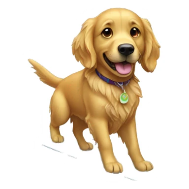 Golden retriever riding surfboard sticker