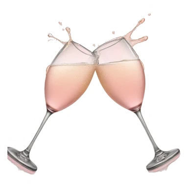 glasses of pastel pink champagne are smashing against each other sticker