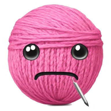 girl yarn ball pink crochet hook sticker