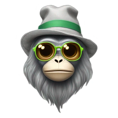 Grey-alien-hipster-starbucks-monkey sticker