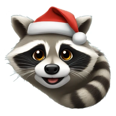 Fat Raccoon with Santa hat sticker
