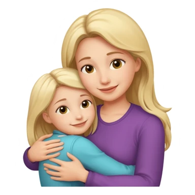 Mom hugging daughter sticker