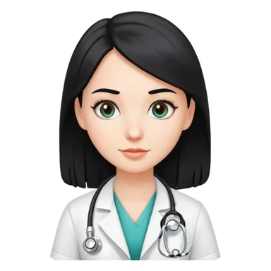 white girl with black hair doctor sticker