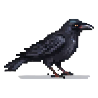 Crow with black feathers sticker