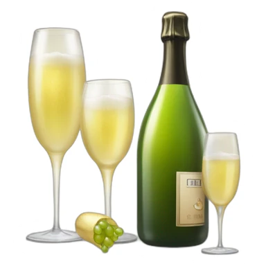 very big bottle and 2 pieces of clinking glasses of prosecco sticker