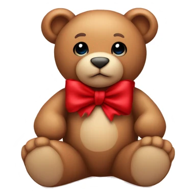 teddy bear with red bow and red rose sticker