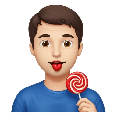 Italian guy licking sticker