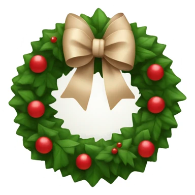 christmas wreath with a big beige bow  sticker