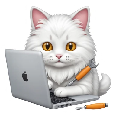 one cat repair windows laptop sticker
