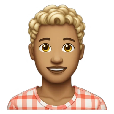 light skin teen with cheslied jaw line in a cool shirt sticker