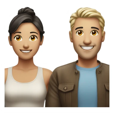 A lovely couple smiling at camera sticker