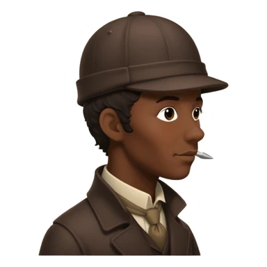 Sherlock Holmes wearing a deerstalker hat in silhouette sticker