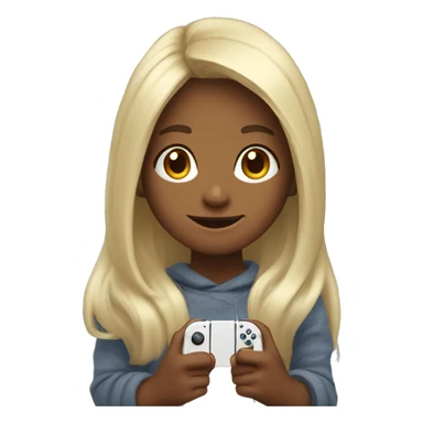 Long hair girl playing switch games cozy  sticker